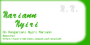 mariann nyiri business card